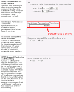 ListUniquePermissionsThreshold