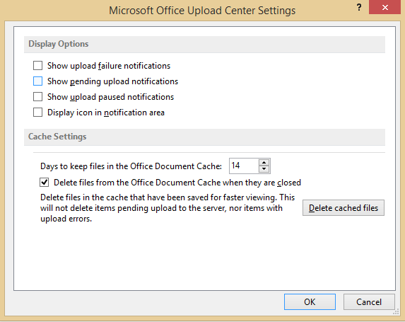 Managing Office Document Cache in the Upload Center | Alexander's Blog