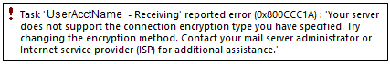 Outlook Error 0x800CCC1A