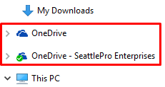 OneDrivesInFileExplorer