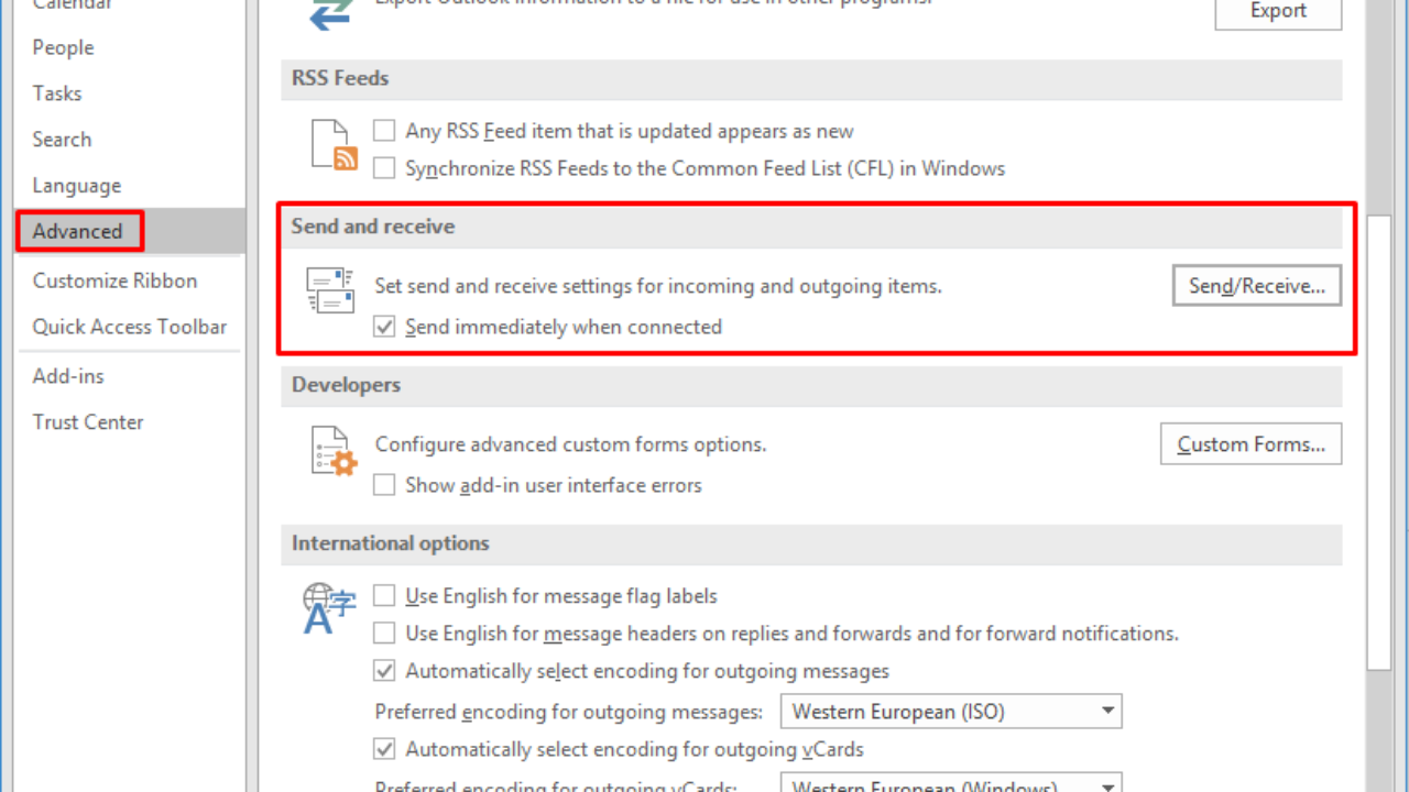 Automatic Send/Receive Not Working in Outlook | Alexander's Blog