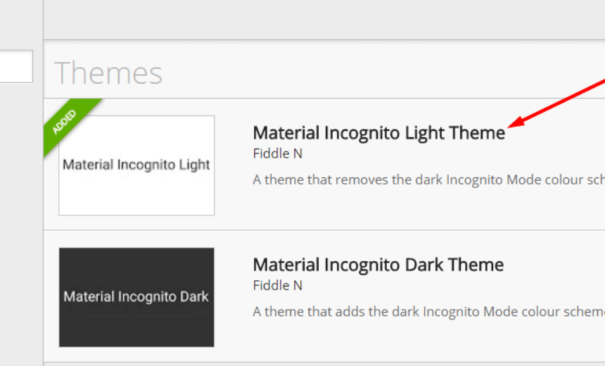 Material Incognito Light Theme