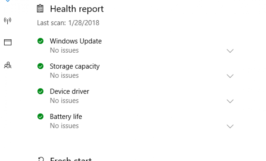 Windows Defender Health Report