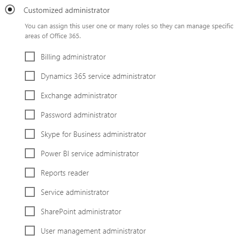 Customized Administrator Role