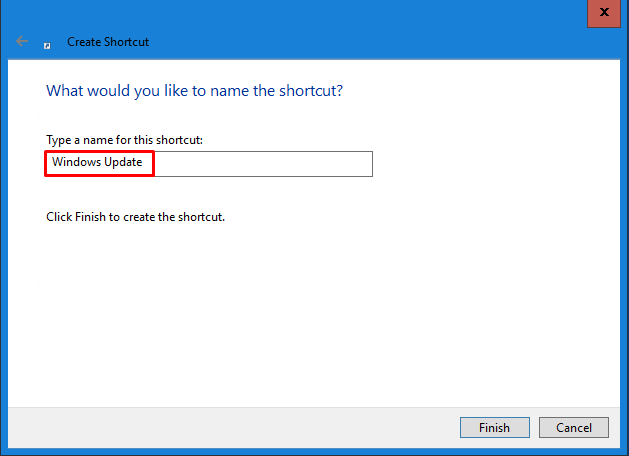 Create shortcut on the desktop