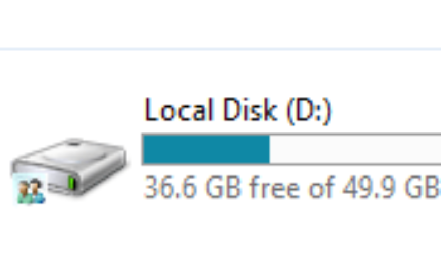 Low disk space shows up in red
