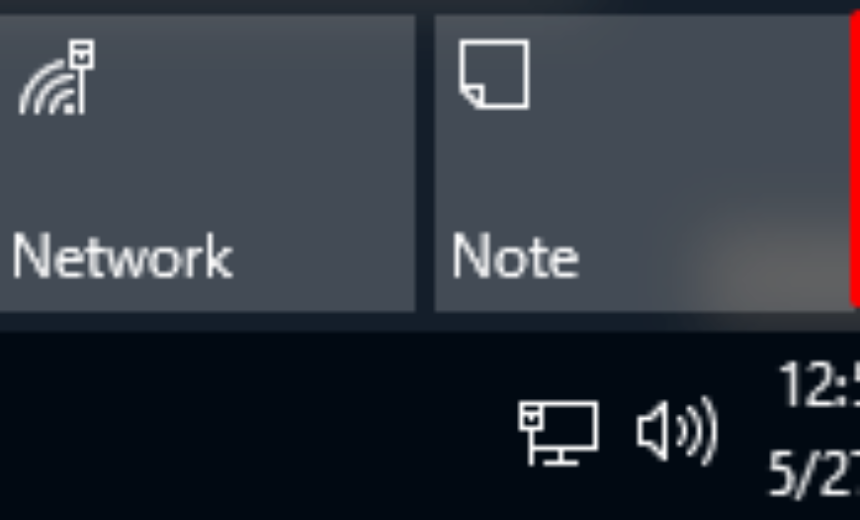 Windows Notification and Settings link