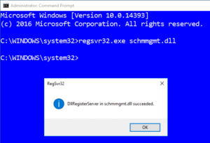 Registering Active Directory Schema Management DLL