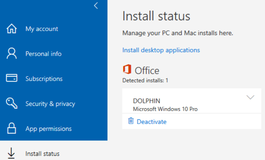 Office 365 ProPlus Install Status