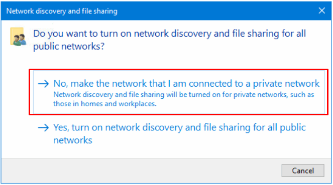 Make network private