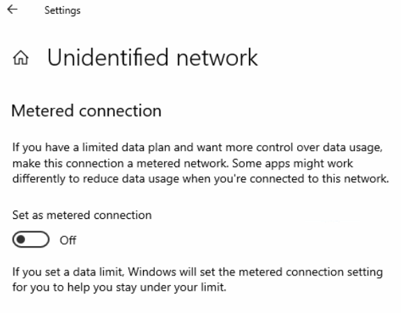 Metered Connection