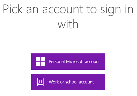 OneNote Sign-In Options