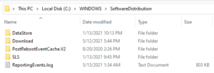 Software Distribution folder in Windows 10