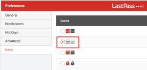 Select LastPass icon
