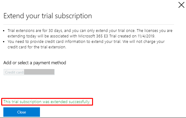 Trial extended successfully