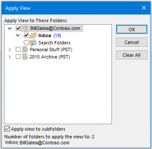 Apply Outlook Views to Subfolders