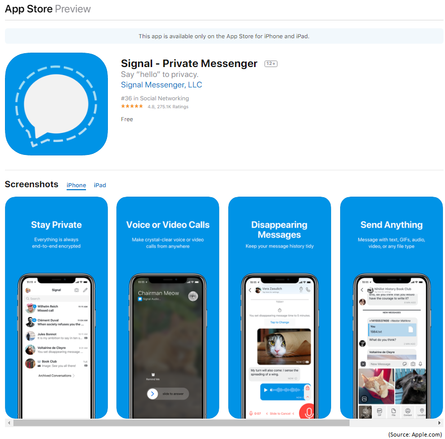 Signal Private Messenger for iPhone