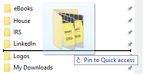 Pin to Quick Access