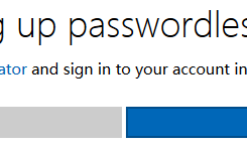 Finish setting up passwordless sign-in