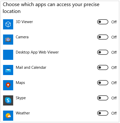 Choose apps that can access your precise location