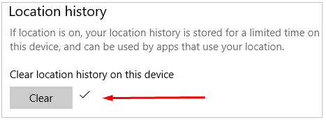 Clearing the Location history