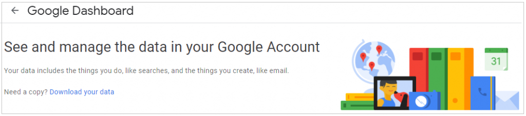 See and manage the data in your Google account