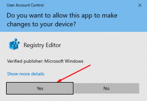 Allow changes to your device