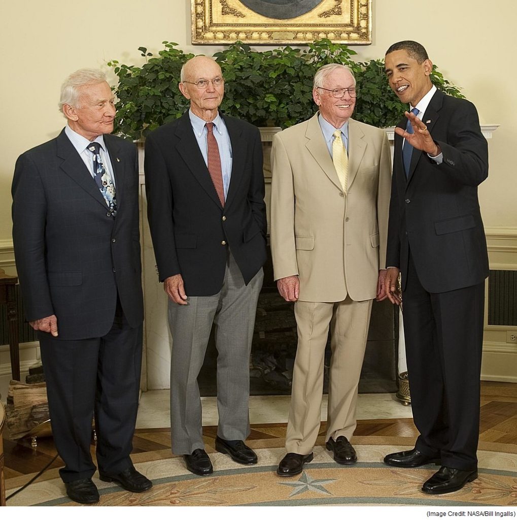 Apollo 11 crew with President Barack Obama