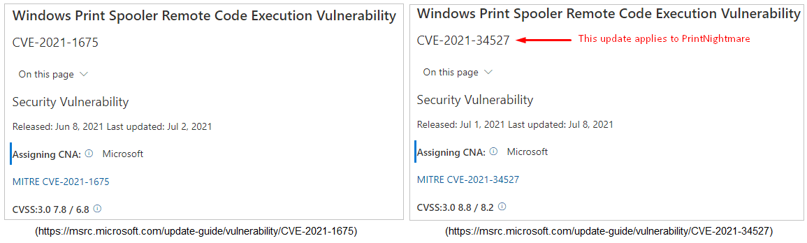 CVE-2021-1675 vs CVE-2021-34527