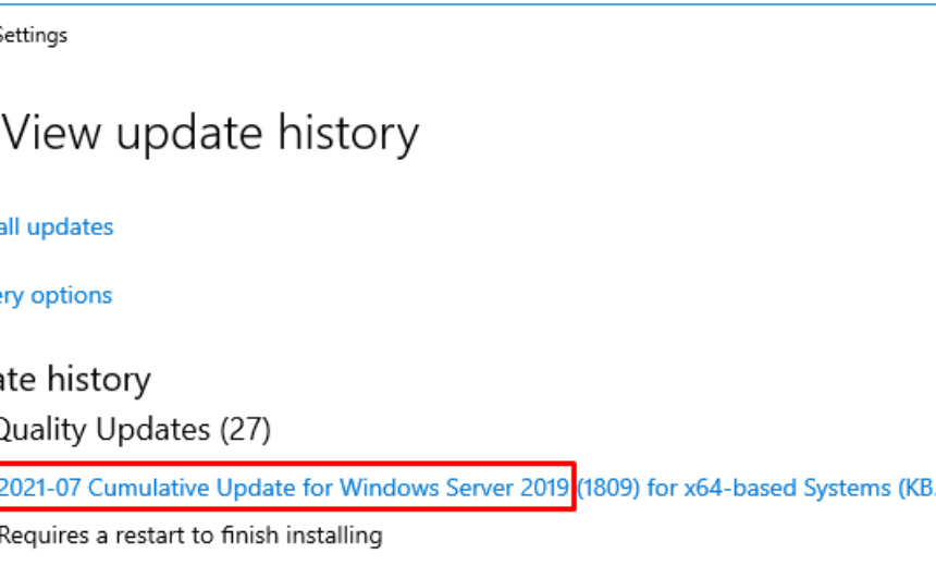 viewupdatehistorywindowsserver2019 Alexander's Blog