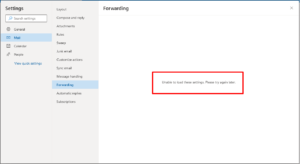 Outlook.com error: Unable to load these settings. Please try again later.